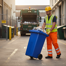 Premium 120 Litre Wheelie Bin with Durable Rubber Wheels and Matching Lid - High-Quality Professional Grade for Industrial and Commercial Applications