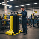 Premium Heavy Duty Gas Cylinder Stand for 4 Cylinders - Non-Sparking Plastic with Security Straps, Forkliftable Design