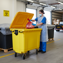 Premium 1100 Litre Clinical Waste Bin with 4 Wheels - Durable HDPE Construction for Secure Waste Management