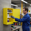 Premium Heavy Duty Poly Storage Cabinet with Lockable Doors and 17 Litre Capacity for Small Containers