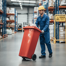 Premium 140 Litre Heavy Duty Wheelie Bin with Durable Rubber Wheels for Easy Mobility in Red