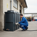 Premium 1,000 Litre Slimline Plastic Oil Storage Tank - Bunded, Corrosion Resistant with 10 Year Guarantee