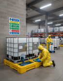 Premium Spill Kit Sign for Aggressive Fluids - High Gloss Finish, Self-Adhesive Vinyl or Rigid Plastic, Brightly Coloured and Informative Design