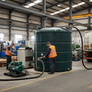 Premium 5,000 Litre Vertical Plastic Oil Storage Tank - Heating Oil, Diesel, and Chemical Storage Solution