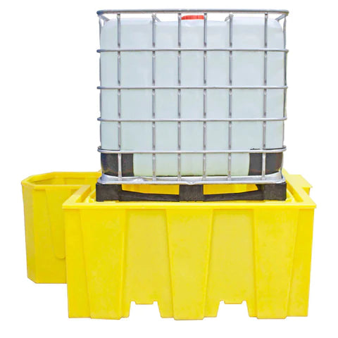 Goldenrod IBC Spill Pallet For 1 x 1000ltr IBC With Integral Dispensing Area