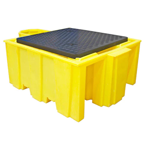 Gold IBC Spill Pallet For 1 x 1000ltr IBC With Integral Dispensing Area (With Grid)