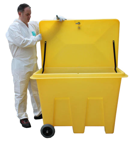 Goldenrod Poly Storage Bin on Wheels (With 350ltr Capacity)