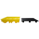 Black Low Profile Spill Pallet Suitable For 4 x 205ltr Drums