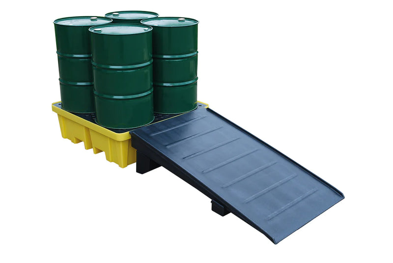 Dark Slate Gray Spill Pallet With 4 Way FLT Access For 4 x 205 Litre Drums