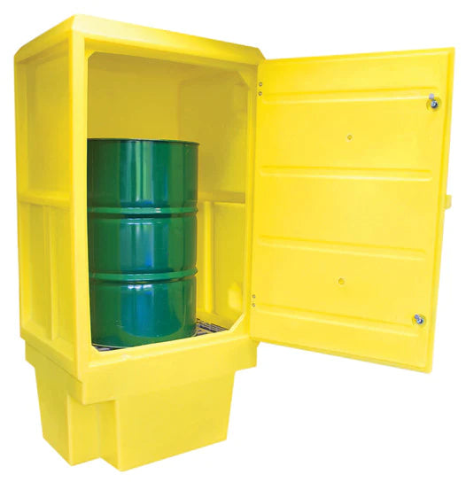 Sandy Brown Lockable Storage Cabinet Suitable For Single 205ltr Drum