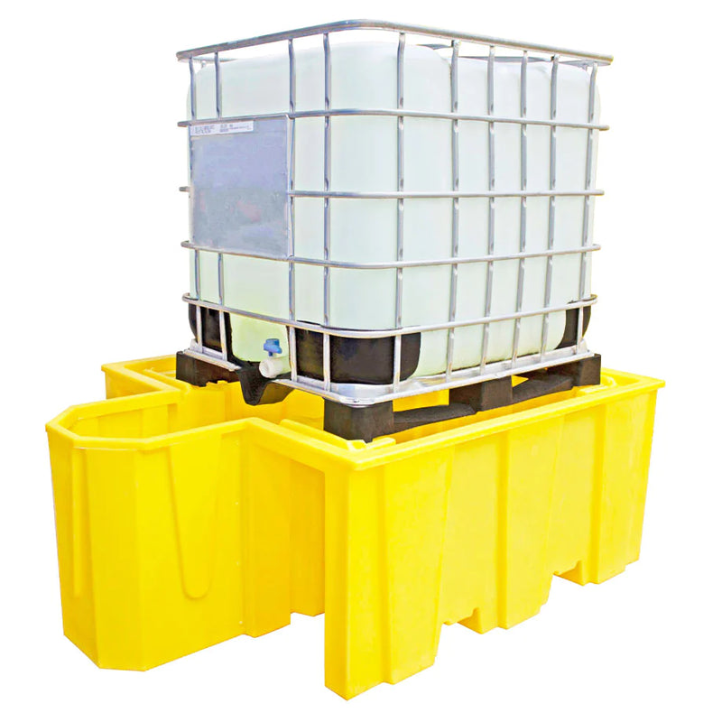Gold IBC Spill Pallet For 1 x 1000ltr IBC With Integral Dispensing Area