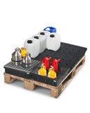 Gray Spill Tray For Small Containers Base-Line In Polyethylene (PE) With Galvanised Grid, 12 Litres