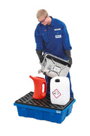 Gray Spill Tray For Small Containers Classic-Line In Polyethylene (PE) With PE Grid, 69 Litres