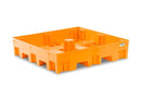 Dark Orange Spill Pallet Base-Line In Polyethylene (PE) For 4 Drums, Without Grid
