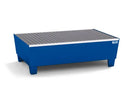 Midnight Blue Spill Pallet Classic-Line In Steel For 2 Drums, Painted, Access. Underneath, With Grid
