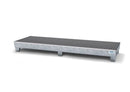 Dark Gray Spill Pallet Classic-Line in Steel For 4 Drums, Galv., Accessible Underneath With Grid
