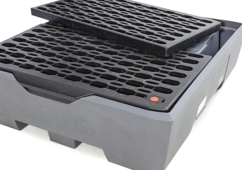 Slate Gray Spill Pallet Pro-Line In Polyethylene (PE) For 4 Drums, With Grid and Leak Indicator