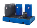 Dark Slate Blue Spill Pallet Classic-Line In Polyethylene (PE) For 4 Drums, With PE Grid