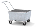 Gray Mobile Spill Pallet Pro-Line In Steel For 1 x 205 l Drum, Galvanised, With Grid, Elec. Cond.