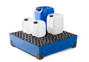 Steel Blue Spill Tray For Small Containers Classic-Line In Steel, Painted, With PE Grid, 90 Litre