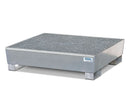 Dark Gray Spill Pallet Classic-Line In Steel For 4 Drums, Galv., Access. Underneath With Grid