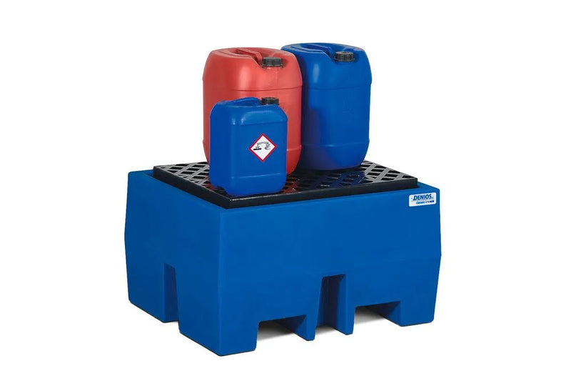 Dark Cyan Spill Pallet Classic-Line In Polyethylene (PE) for 1 Drum, With PE Grid