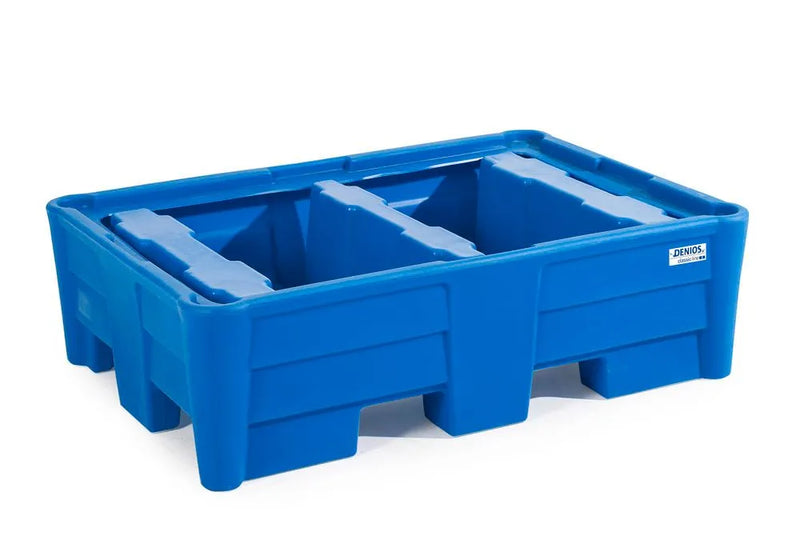 Dark Cyan Spill Pallet Classic-Line In Polyethylene (PE) For 2 Drums, Without Grid