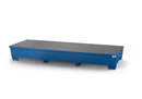Dark Slate Blue Spill Pallet Classic-Line In Steel For 3 IBCs, Painted, 3 Grids