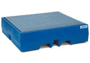 Steel Blue Spill Pallet Classic-Line In Polyethylene (PE) For 4 Drums, With Galvanised Grid