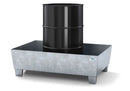 Gray Spill Pallet Classic-Line In Steel For 1 Drum Galv., Accessible Underneath, No Grid