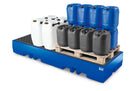 Dark Slate Blue Spill Pallet Classic-Line In Polyethylene (PE) For 4 Drums, With PE Grid