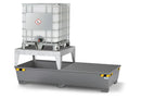 Light Slate Gray Spill Pallet Pro-Line In Steel For 2 IBCs, Painted, Dispensing Platform and Grid