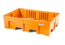Dark Orange Spill Pallet Base-Line In Polyethylene (PE), Without Grid