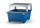 Dark Slate Blue Spill Pallet Classic-Line In Steel With Dispensing Area For 1 IBC, Painted, Dispensing Platform