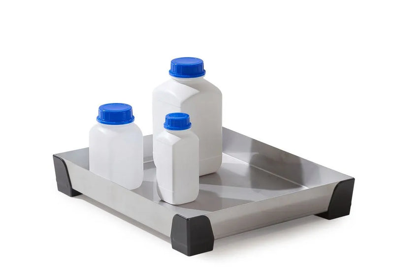 Gray Spill Tray For Small Containers Pro-Line In Stainless Steel, No Perf Sheet, 15 Litres