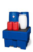 Midnight Blue Spill Pallet Classic-Line In Polyethylene (PE) For 1 IBC, With PE Grid
