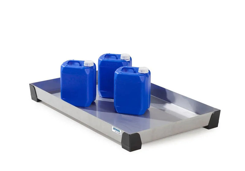 Dark Slate Blue Spill Tray For Small Containers Pro-Line In Stainless Steel, No Perf Sheet, 30 Litres