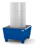 Midnight Blue Spill Pallet Classic-Line In Steel For 1 Drum, Painted Accessible Underneath, With Grid