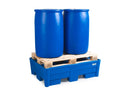 Dark Cyan Spill Pallet Classic-Line In Polyethylene (PE) For 2 Drums, Without Grid