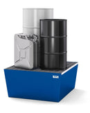 Light Gray Spill Pallet Classic-Line In Steel For 1 Drum, Painted, With Grid