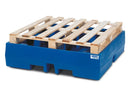 Dark Slate Blue Spill Pallet Classic-Line In Polyethylene (PE) For 4 Drums, Without Grid