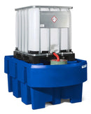 Midnight Blue Spill Pallet Classic-Line In Polyethylene (PE) For 1 IBC, With Dispensing Area