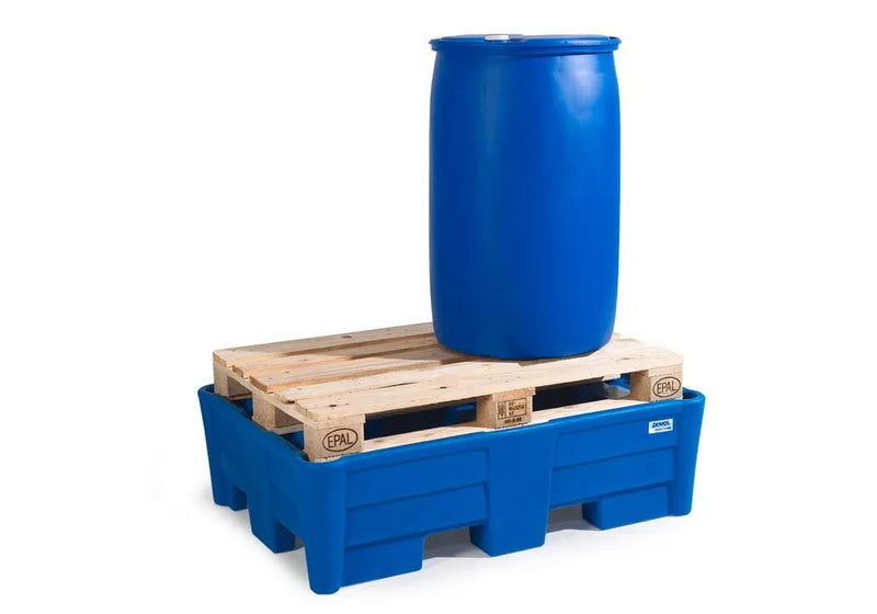 Light Gray Spill Pallet Classic-Line In Polyethylene (PE) For 2 Drums, Without Grid