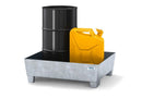 Gray Spill Pallet Classic-Line In Steel For 1 Drum Galv., Accessible Underneath, No Grid