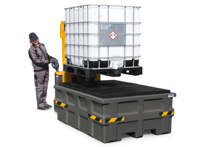 Dark Slate Gray Spill Pallet Pro-Line In Polyethylene (PE) For 1 IBC, With PE Grid