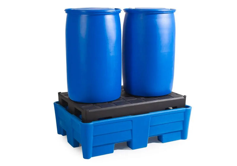 Royal Blue Spill Pallet Classic-Line In Polyethylene (PE) For 2 Drums, With PE Pallet