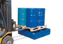 Dark Slate Blue Spill Pallet Classic-Line In Polyethylene (PE) For 4 Drums, Without Grid