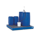 Dark Slate Blue Spill Pallet Classic-Line In Polyethylene (PE) For 4 Drums, With PE Grid