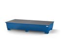 Dark Slate Blue Spill Pallet Classic-Line In Steel For 2 IBCs, Painted, 2 Grids
