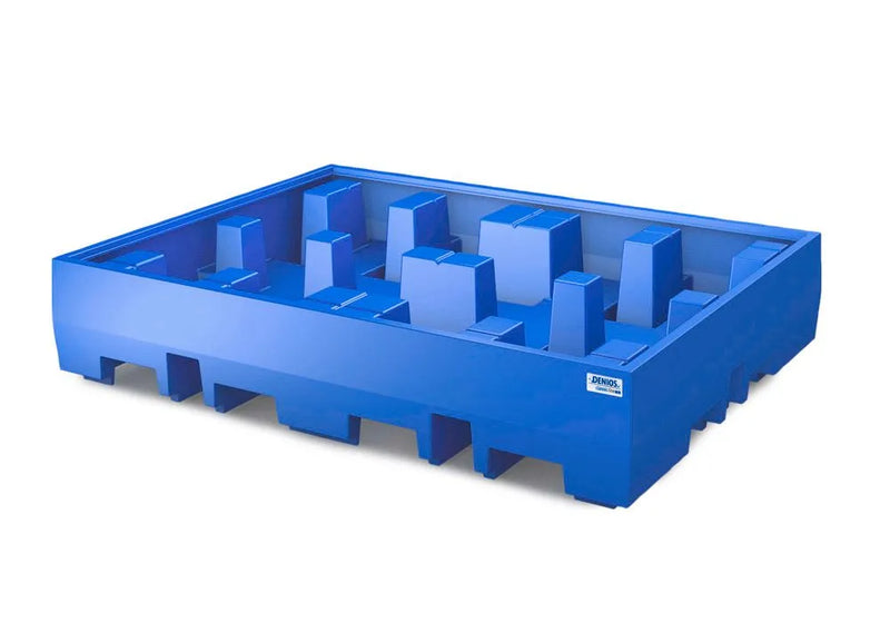 Royal Blue Spill Pallet Classic-Line In Polyethylene (PE) For 4 Drums, Without Grid